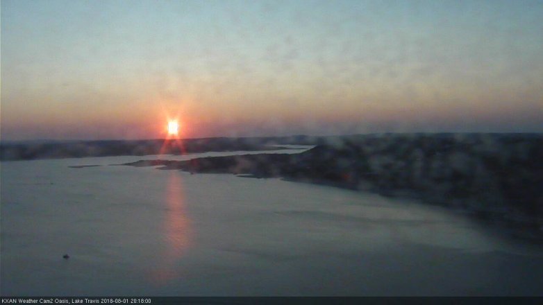 Lake Travis webcam, August 1, 2018 7:20 PM CT