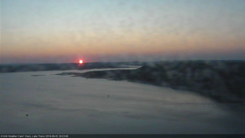Lake Travis webcam, August 1, 2018 7:25 PM CT