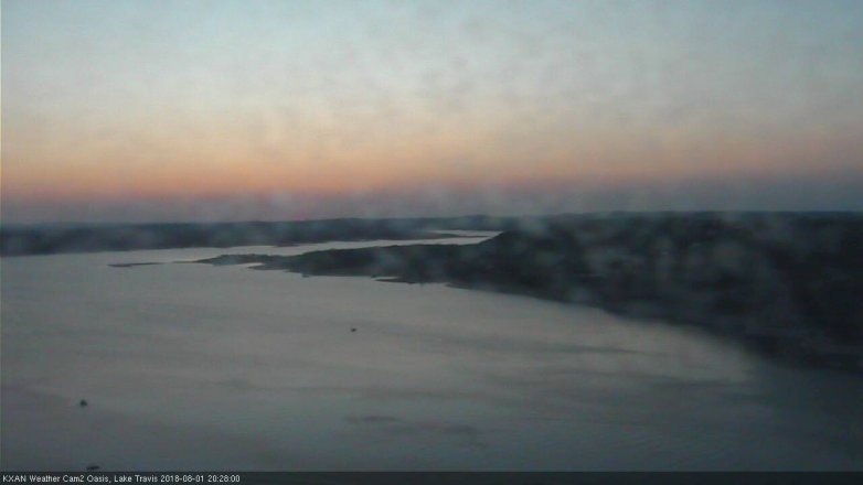 Lake Travis webcam, August 1, 2018 7:30 PM CT