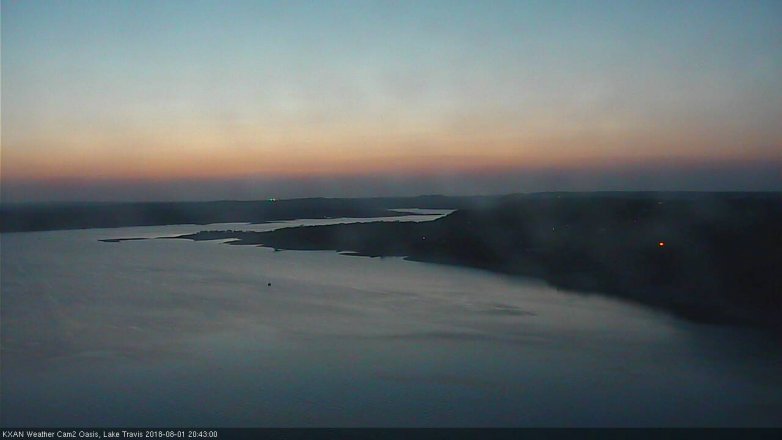 Lake Travis webcam, August 1, 2018 7:45 PM CT