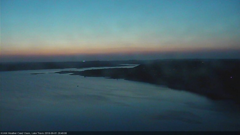 Lake Travis webcam, August 1, 2018 7:50 PM CT