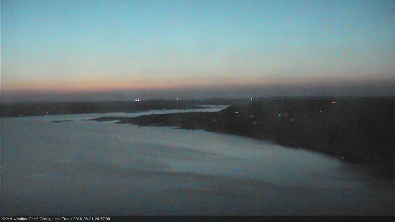 Lake Travis webcam, August 1, 2018 8:00 PM CT