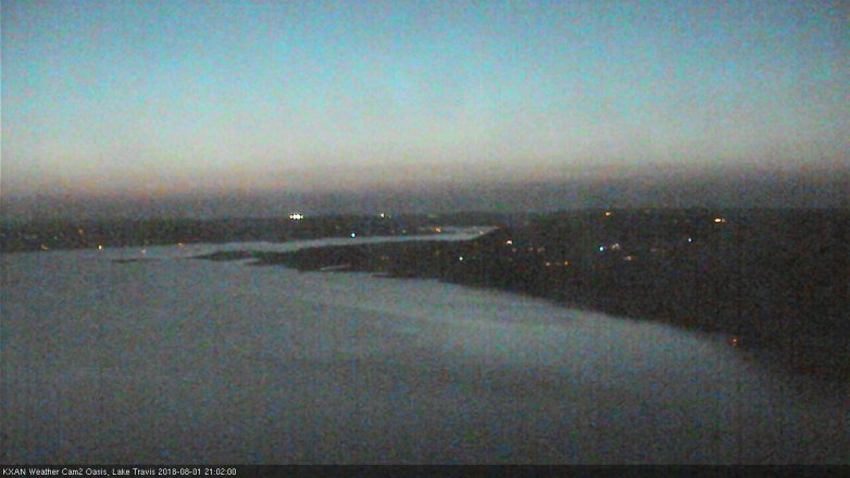 Lake Travis webcam, August 1, 2018 8:05 PM CT