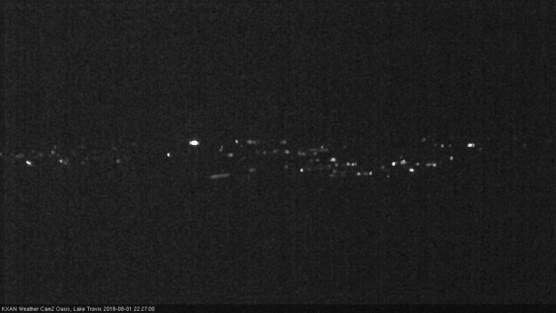 Lake Travis webcam, August 1, 2018 9:30 PM CT