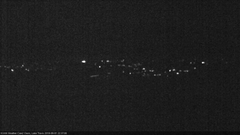 Lake Travis webcam, August 1, 2018 9:40 PM CT
