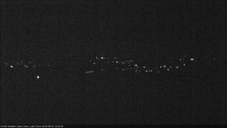 Lake Travis webcam, August 1, 2018 10:45 PM CT