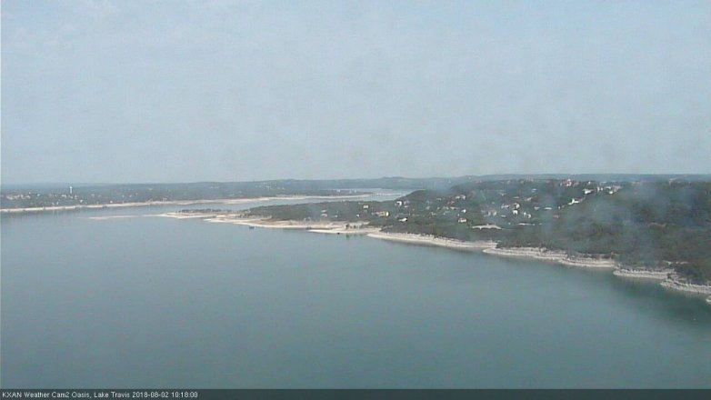 Lake Travis webcam, August 2, 2018 9:20 AM CT
