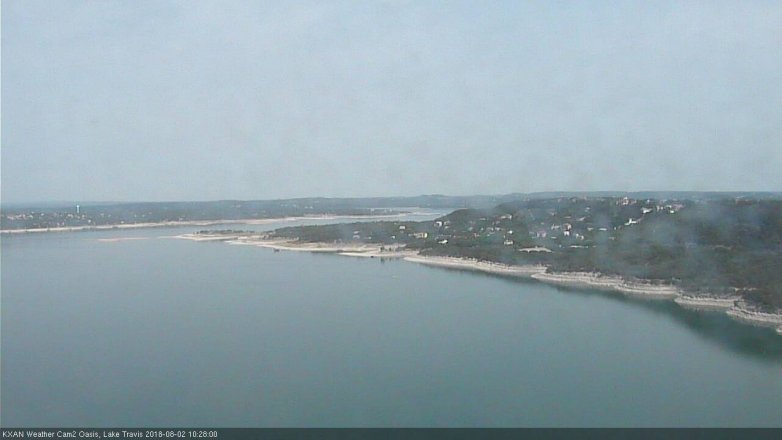 Lake Travis webcam, August 2, 2018 9:30 AM CT