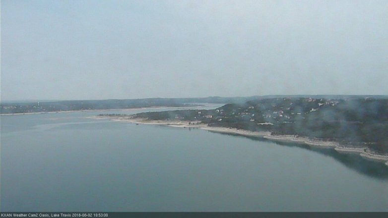 Lake Travis webcam, August 2, 2018 9:55 AM CT