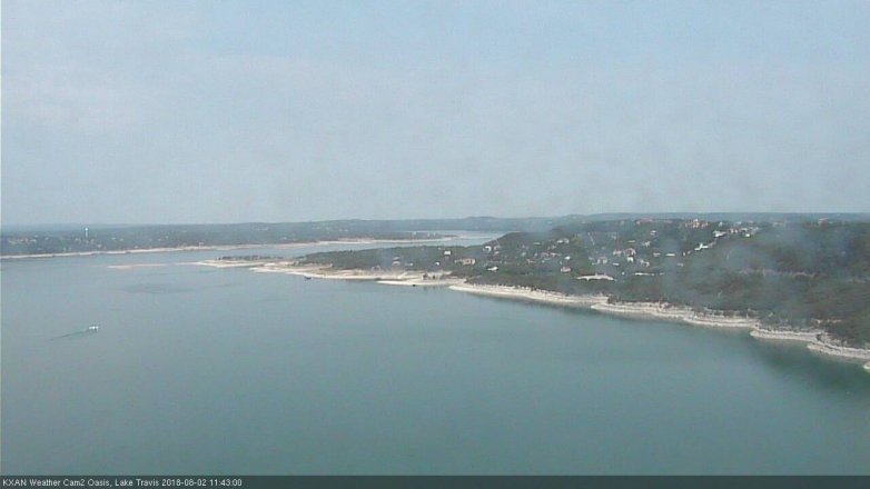 Lake Travis webcam, August 2, 2018 10:45 AM CT