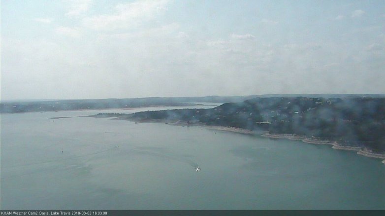 Lake Travis webcam, August 2, 2018 3:05 PM CT