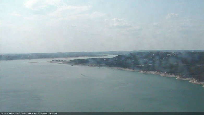 Lake Travis webcam, August 2, 2018 3:10 PM CT