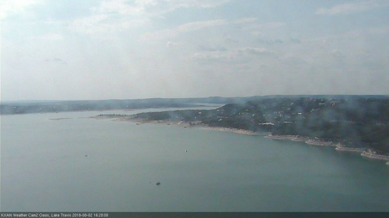 Lake Travis webcam, August 2, 2018 3:30 PM CT