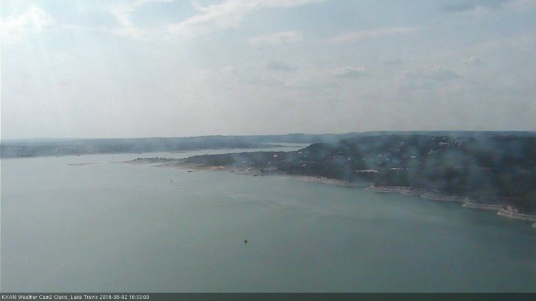 Lake Travis webcam, August 2, 2018 3:35 PM CT