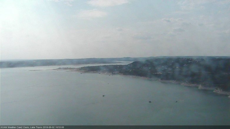 Lake Travis webcam, August 2, 2018 3:55 PM CT