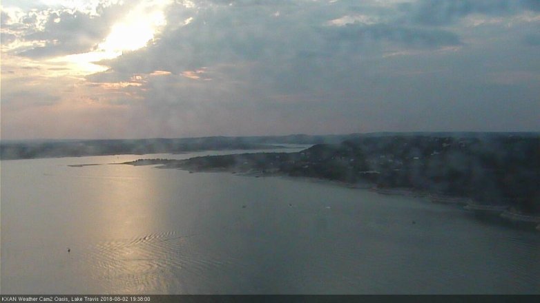 Lake Travis webcam, August 2, 2018 6:40 PM CT