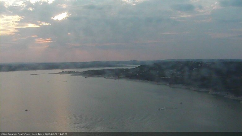 Lake Travis webcam, August 2, 2018 6:45 PM CT