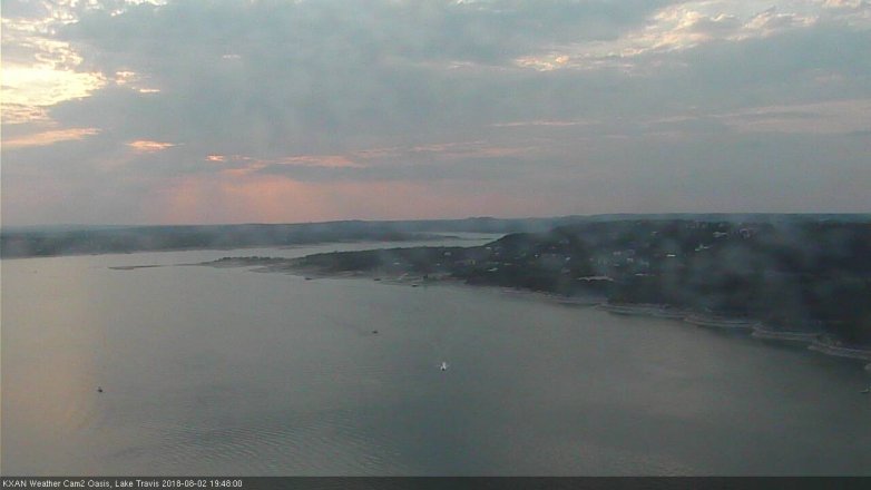 Lake Travis webcam, August 2, 2018 6:50 PM CT