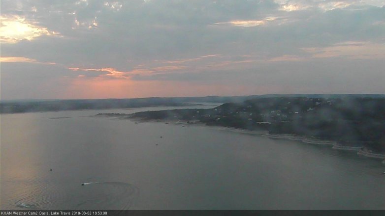 Lake Travis webcam, August 2, 2018 6:55 PM CT