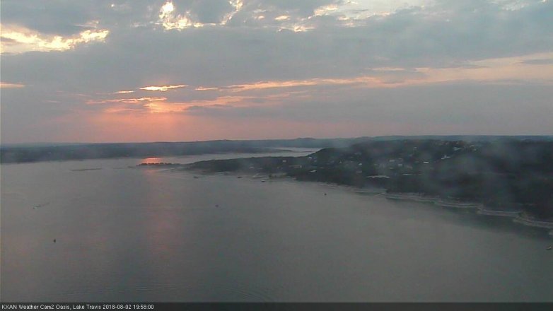 Lake Travis webcam, August 2, 2018 7:00 PM CT