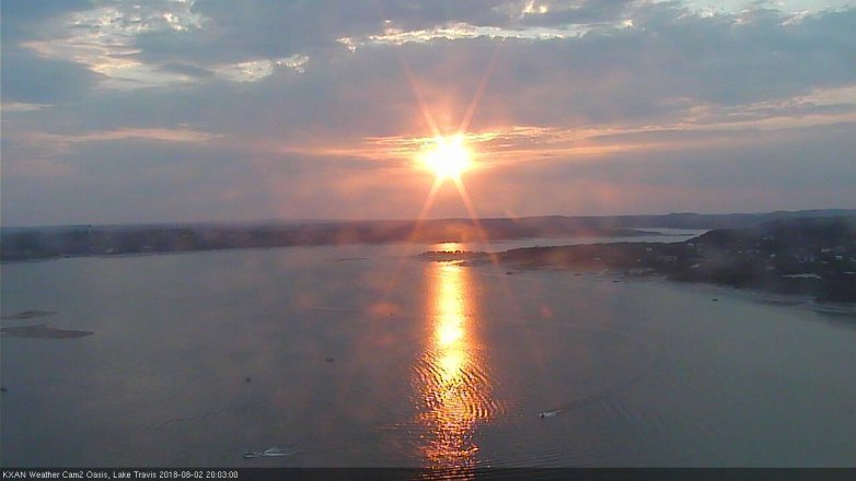 Lake Travis webcam, August 2, 2018 7:05 PM CT