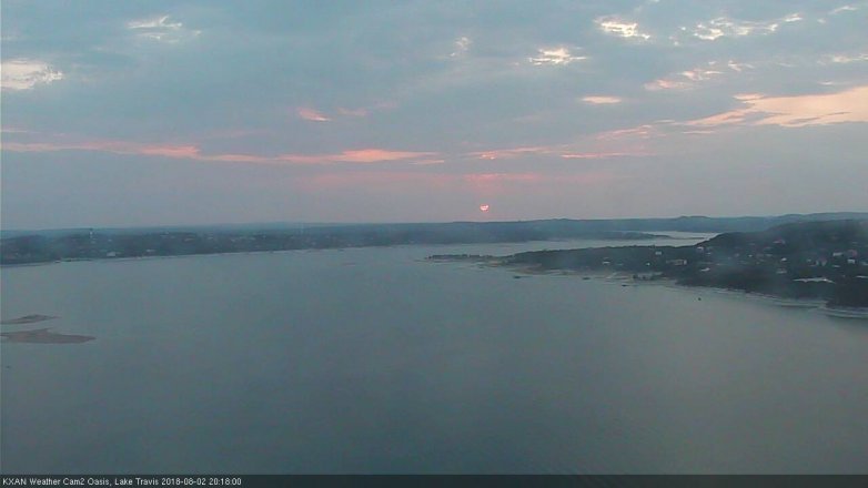 Lake Travis webcam, August 2, 2018 7:20 PM CT