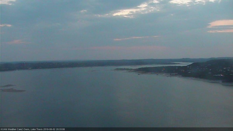 Lake Travis webcam, August 2, 2018 7:35 PM CT