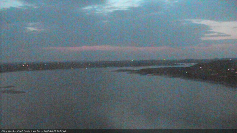 Lake Travis webcam, August 2, 2018 7:55 PM CT