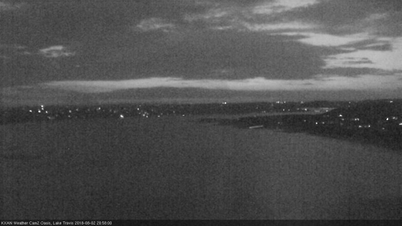 Lake Travis webcam, August 2, 2018 8:00 PM CT
