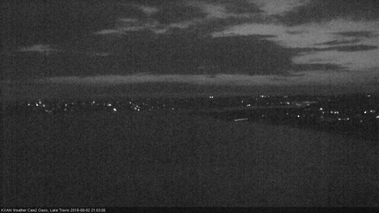 Lake Travis webcam, August 2, 2018 8:05 PM CT