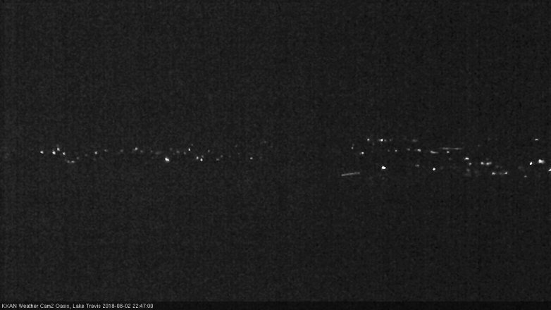 Lake Travis webcam, August 2, 2018 9:50 PM CT