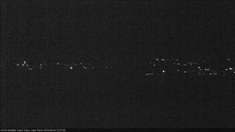 Lake Travis webcam, August 2, 2018 10:30 PM CT