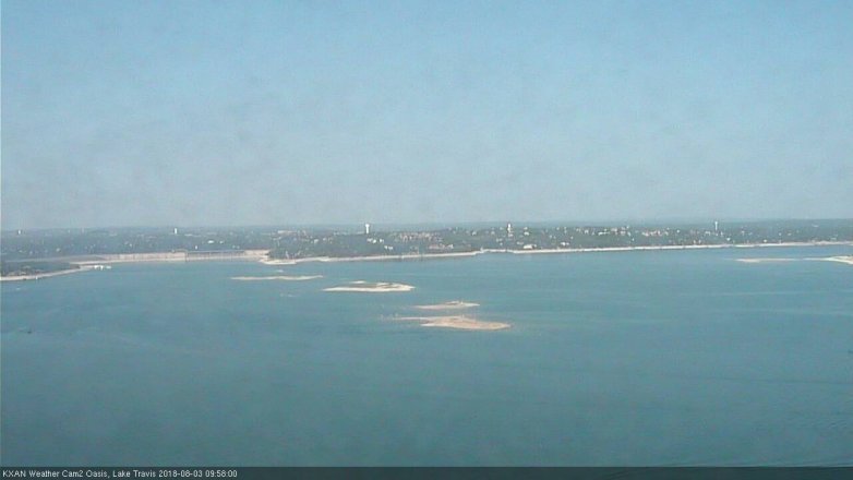 Lake Travis webcam, August 3, 2018 9:00 AM CT
