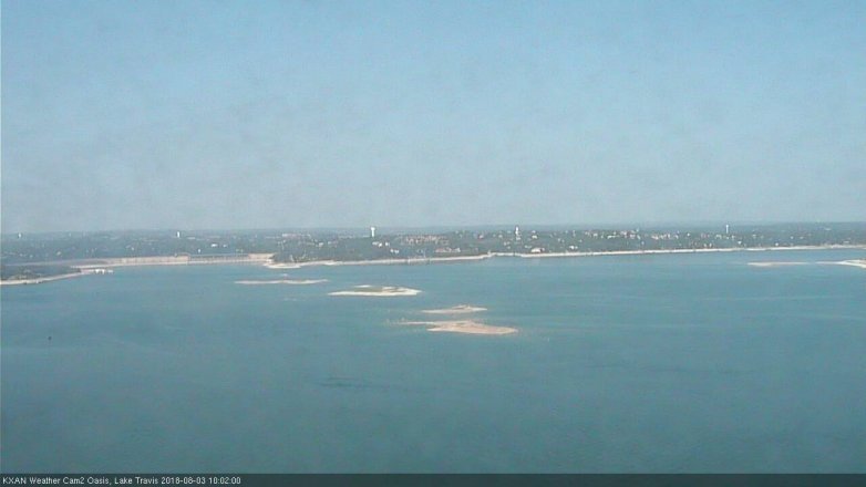 Lake Travis webcam, August 3, 2018 9:05 AM CT