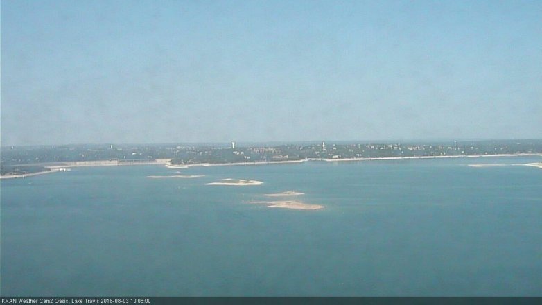 Lake Travis webcam, August 3, 2018 9:10 AM CT