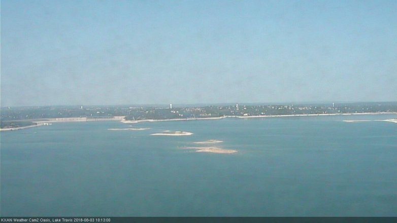 Lake Travis webcam, August 3, 2018 9:15 AM CT