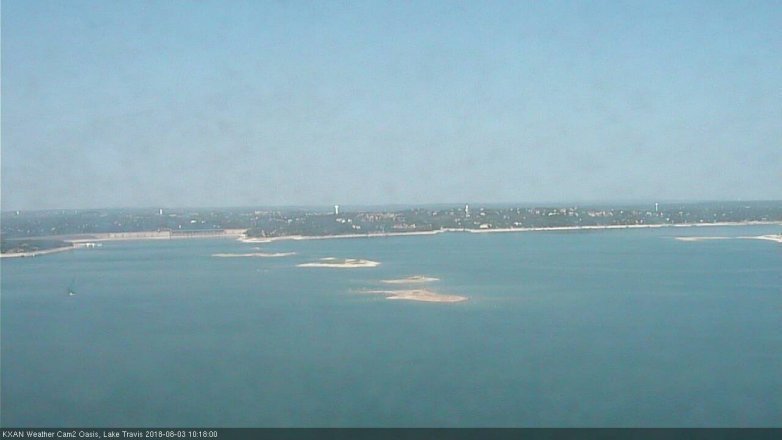 Lake Travis webcam, August 3, 2018 9:20 AM CT
