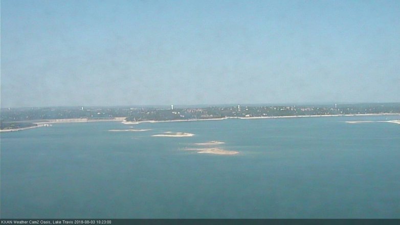 Lake Travis webcam, August 3, 2018 9:25 AM CT