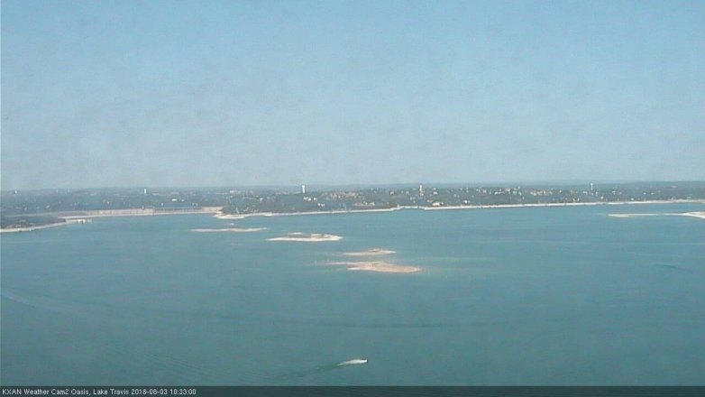 Lake Travis webcam, August 3, 2018 9:35 AM CT