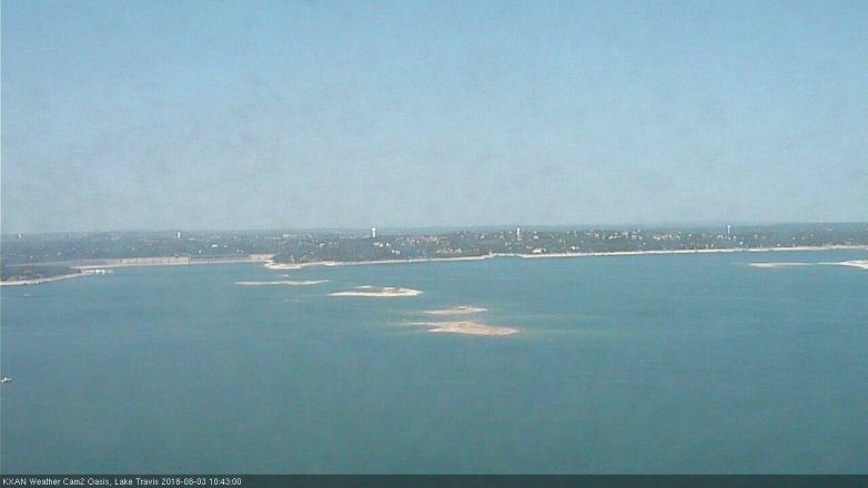 Lake Travis webcam, August 3, 2018 9:45 AM CT