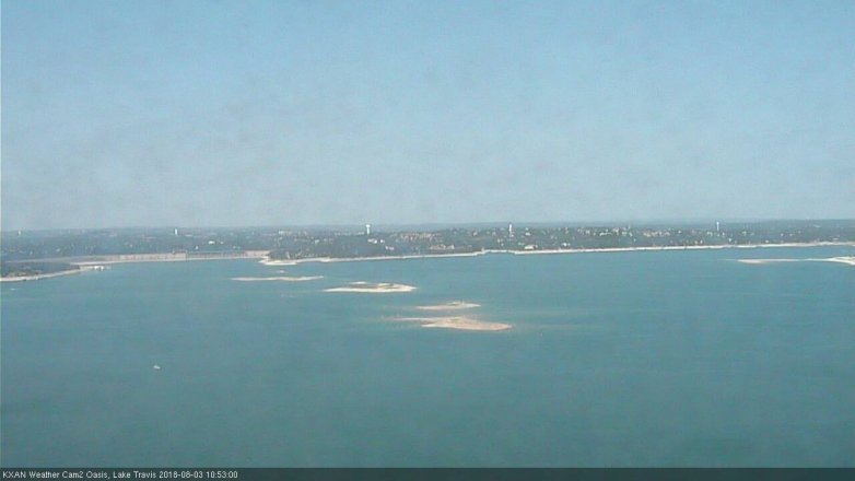 Lake Travis webcam, August 3, 2018 9:55 AM CT