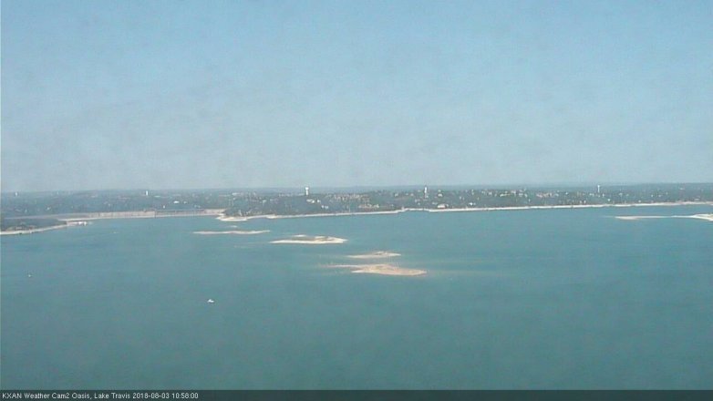 Lake Travis webcam, August 3, 2018 10:00 AM CT