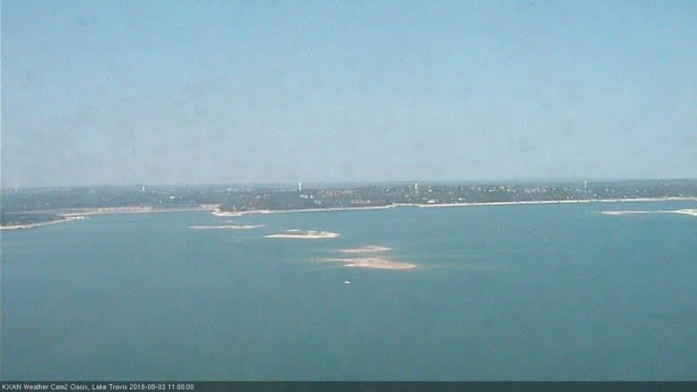 Lake Travis webcam, August 3, 2018 10:10 AM CT