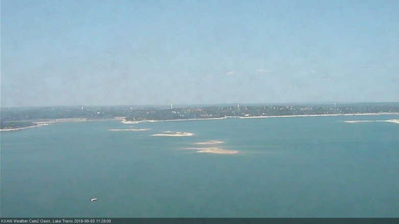 Lake Travis webcam, August 3, 2018 10:30 AM CT