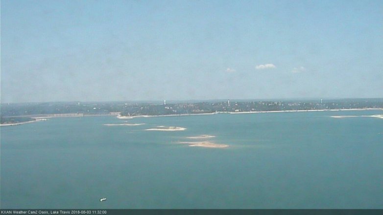 Lake Travis webcam, August 3, 2018 10:35 AM CT