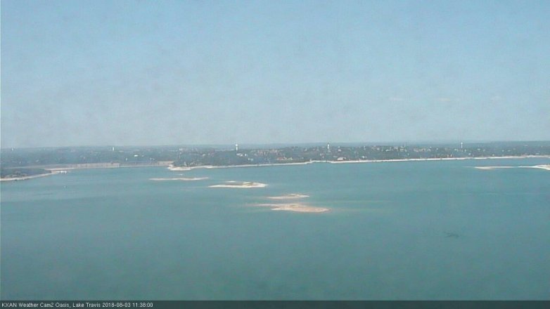 Lake Travis webcam, August 3, 2018 10:40 AM CT