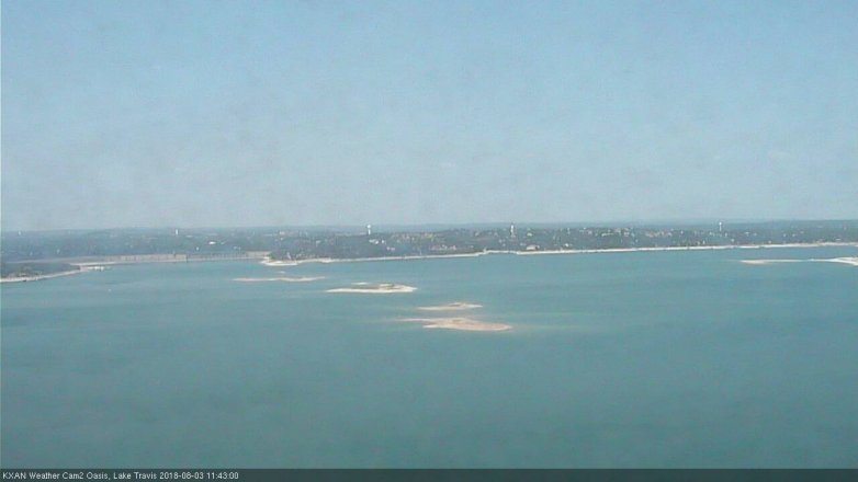 Lake Travis webcam, August 3, 2018 10:45 AM CT
