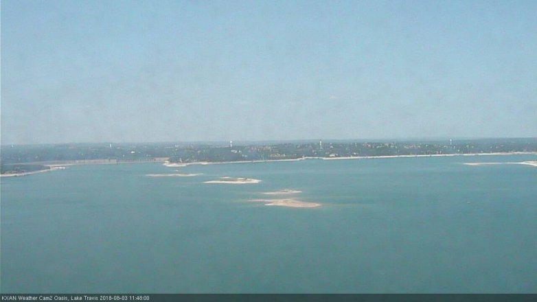 Lake Travis webcam, August 3, 2018 10:50 AM CT