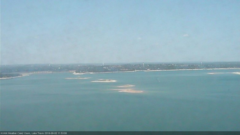 Lake Travis webcam, August 3, 2018 10:55 AM CT