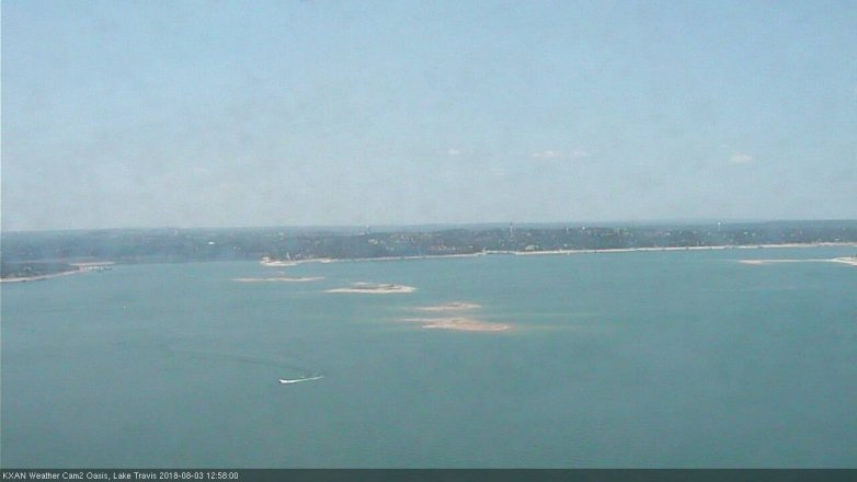 Lake Travis webcam, August 3, 2018 12:00 PM CT